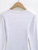 Dames Zoet & Pittig Longsleeve Slim Fit Henley Kraag T-shirt