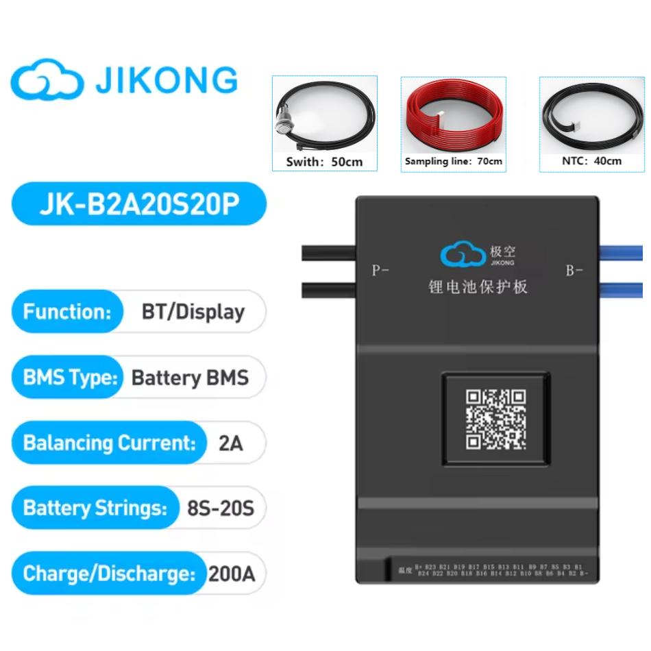 JIKONG Jk Bms B2A24S20P 2A Active Balance Bms 8S 10S 12S 16S 17S 20S 24S Smart Bms 100A 150A 200A Lifepo4 Li-Ion Lto Battery BMS