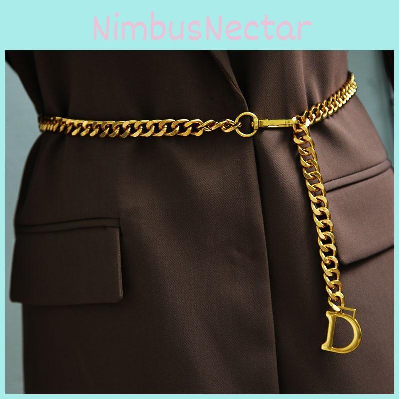 Fashion Letter Decoration Women Casual Gold Metal Waist Chain For Wear Daily