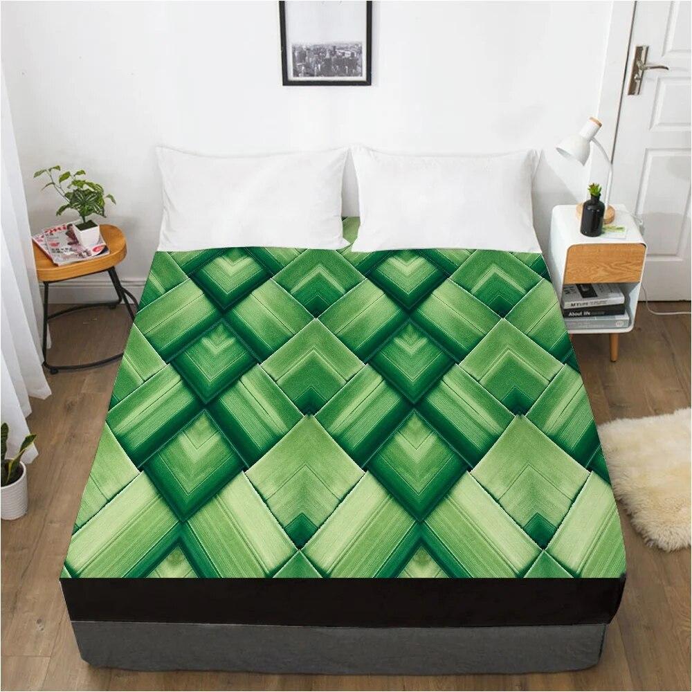 1pc Bed Sheet Elastic Fitted Sheet With An Elastic Band 150/180/200/160*200 Mattress Cover Double Bed Cover Nordic Sea