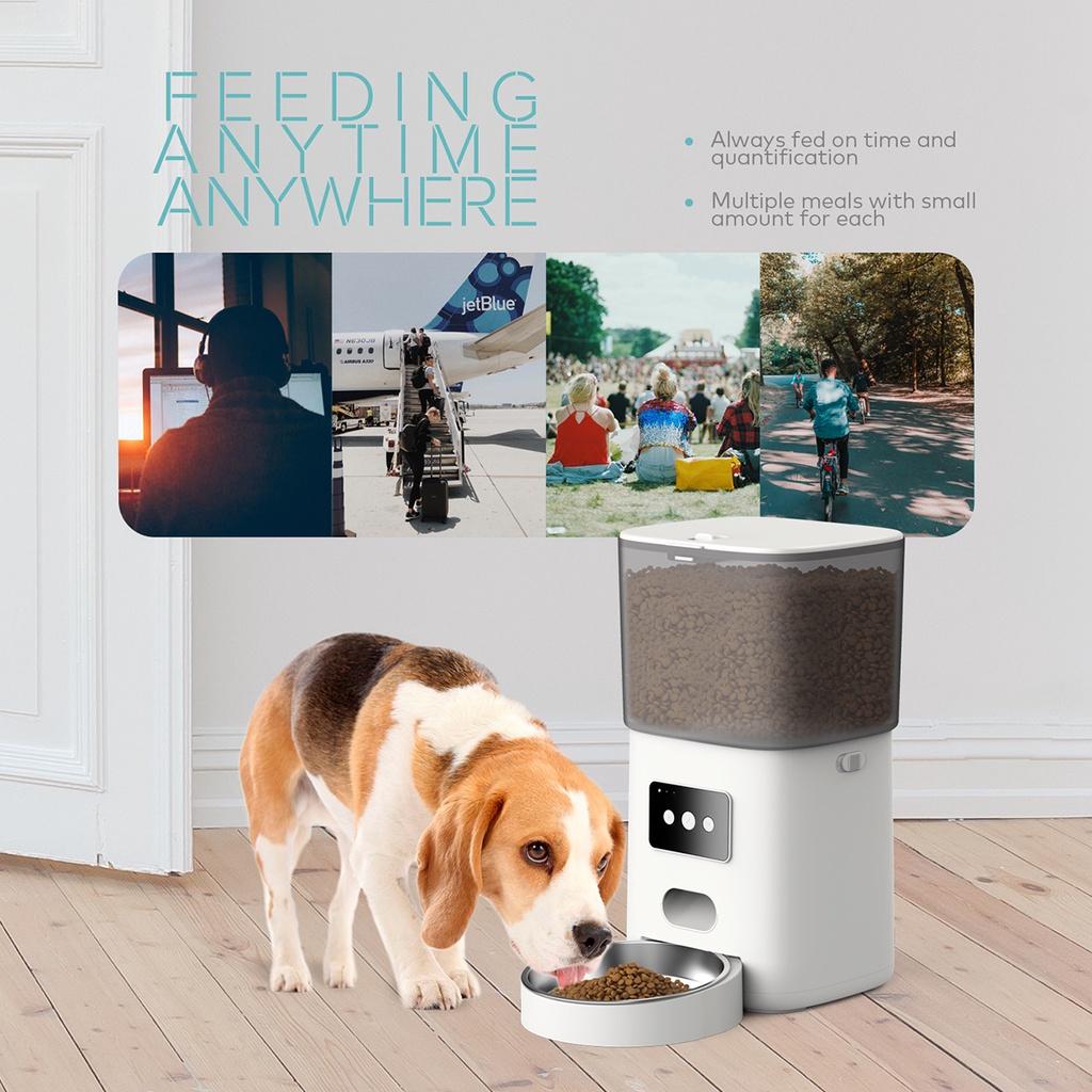 6L Automatic Pet Feeder Smart Food Dispenser For Dogs Cats Timer WIFI APP Control Stainless Steel Bowl Auto Cat Dog Pet Feeding Pet Supplies