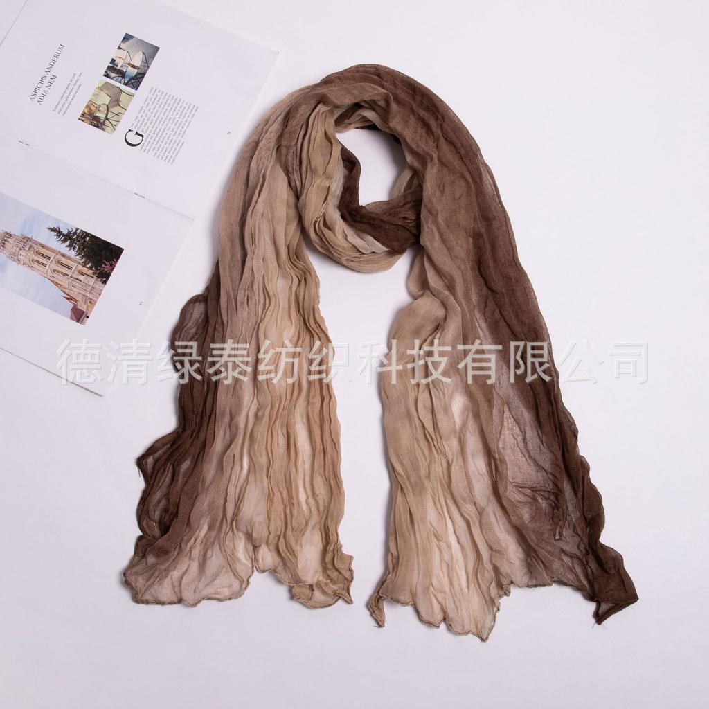 Twist Scarf Color Matching Women'S Scarf Contrasting Color Imitation Hand-Painted Printed Scarf