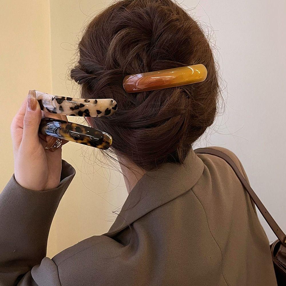 PVC Spring Clip Arc Large Hairpin Creative Leopard Print Hair Clip  Girl