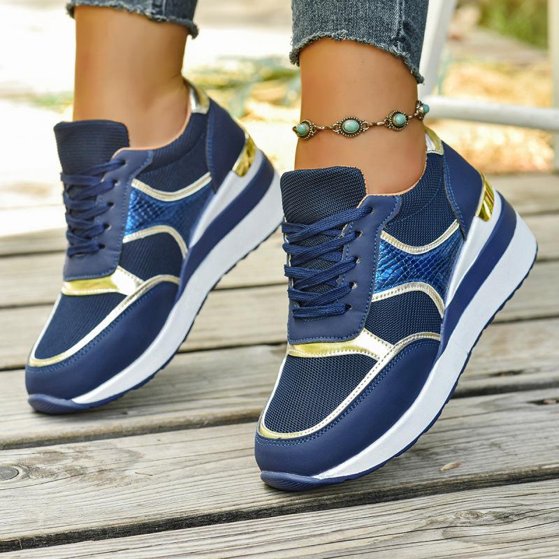 Large size casual sports shoes, new European and American platform-soled front lace-up sports shoes