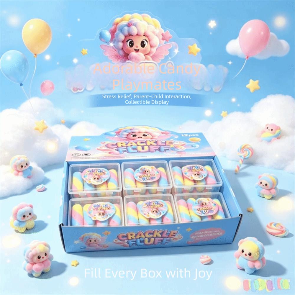 Rainbow Candy Wax Skin Squeeze Toy Satisfying Sound Crunchy Squeeze Crispy Squishy  Children Gifts
