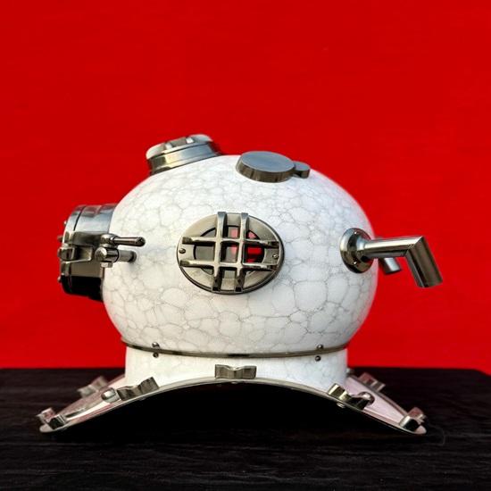 White Scuba Diving Helmet Mark V 45.72 Cm Maritime Ship's Decorative Helmet Best Décor Gift