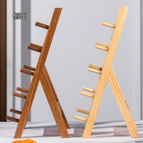 Guyyelt Wooden Knife Stand, Simple Japanese Style White Pine Knife Holder (6 Tiers)