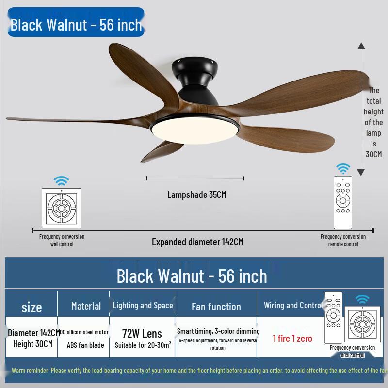 oeny2 56-inch 5-Blade Ceiling Fan Chandelier