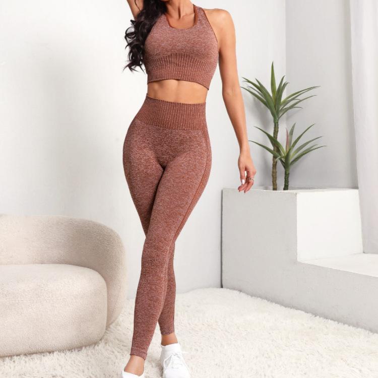 JYL Naked Fitness Set Solid Padded Two Piece Outfit S гелиотроп
