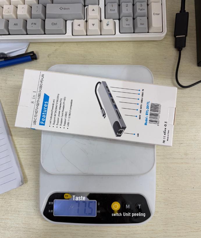 8-in-1 USB-C Hub with Gigabit Ethernet, RJ45 Port, and USB 3.0 Docking Station