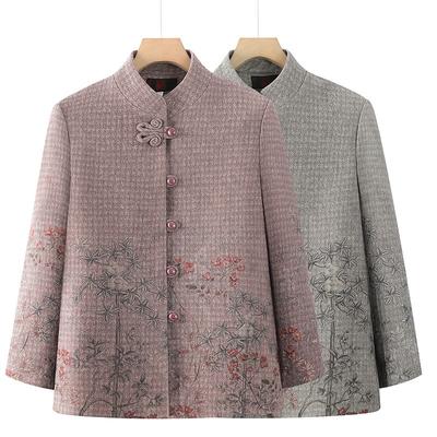 Spring Women's Coat New Year-old 0 Old Lady Stand-up Collar Clothes