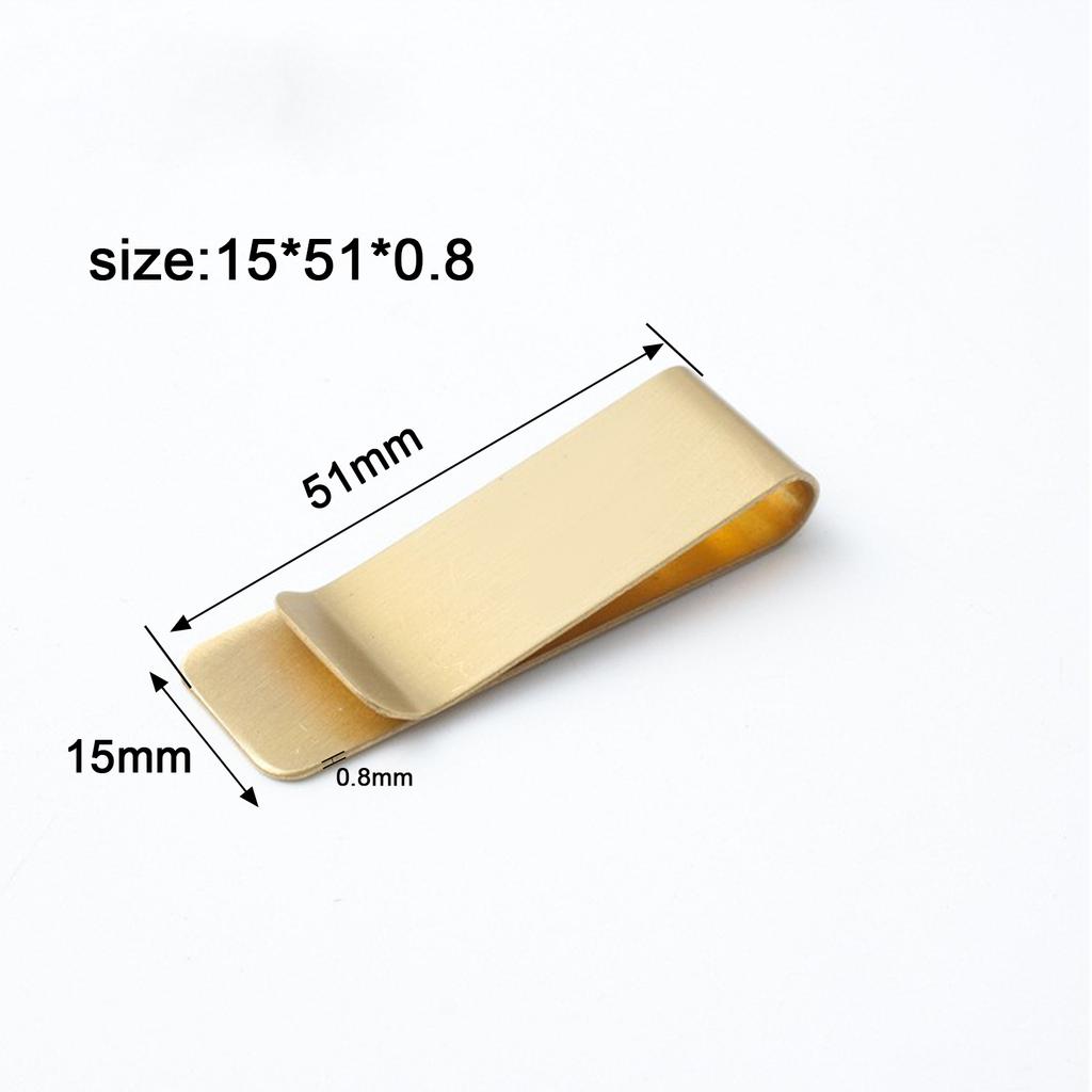 2pcs Metal Money Clip for Credit Card Holder Bill Clamp for Mini Purse Stainless Steel Brass Paper Clip for Notebook Bookmark