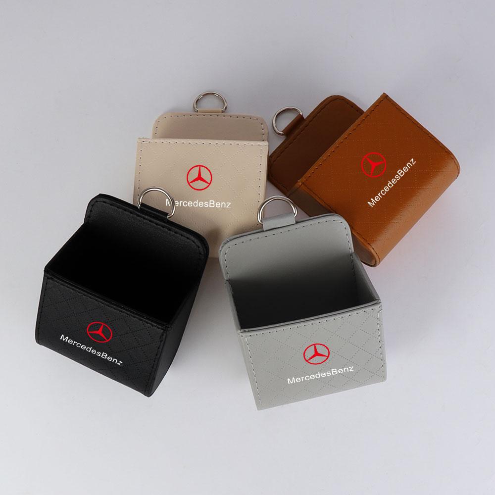 Car Air Outlet Storage Box Car Badge Sundries Pack Decorate Auto Goods For Mercedes Benz AMG W124 W202 W203 W204 W210 W211 W220