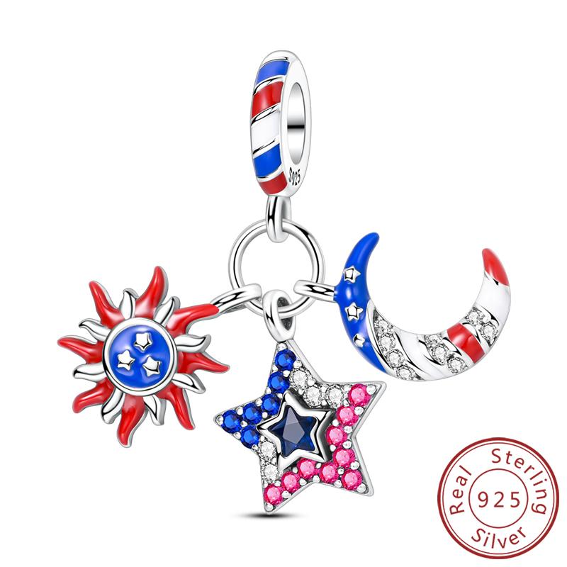 New Copper Charms Beads Star And Moon Paw Print Easter Egg Charms Fit Original Pendant Bracelet Diy Jewelry Gift