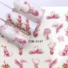 1 Sheet Flower Series Nail Art Water Transfer Sticker Full Wraps Deer Lavender Tattoo Flamingo Nail Tips DIY Decals Decoration