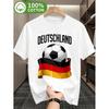 Men' Germany National Soccer T-Shirt - 100% Cotton German Football Shirt with & National Colors for Training, Fan Apparel, -Fit Casual Wear
