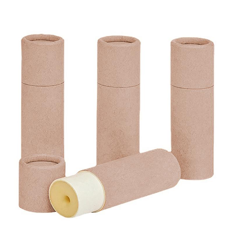 Empty Kraft Paper Rotation Lipstick Tubes Biodegradable Cardboard Cosmetic Cylindrical Packaging Lip Balm Deodorant Container 1pcs