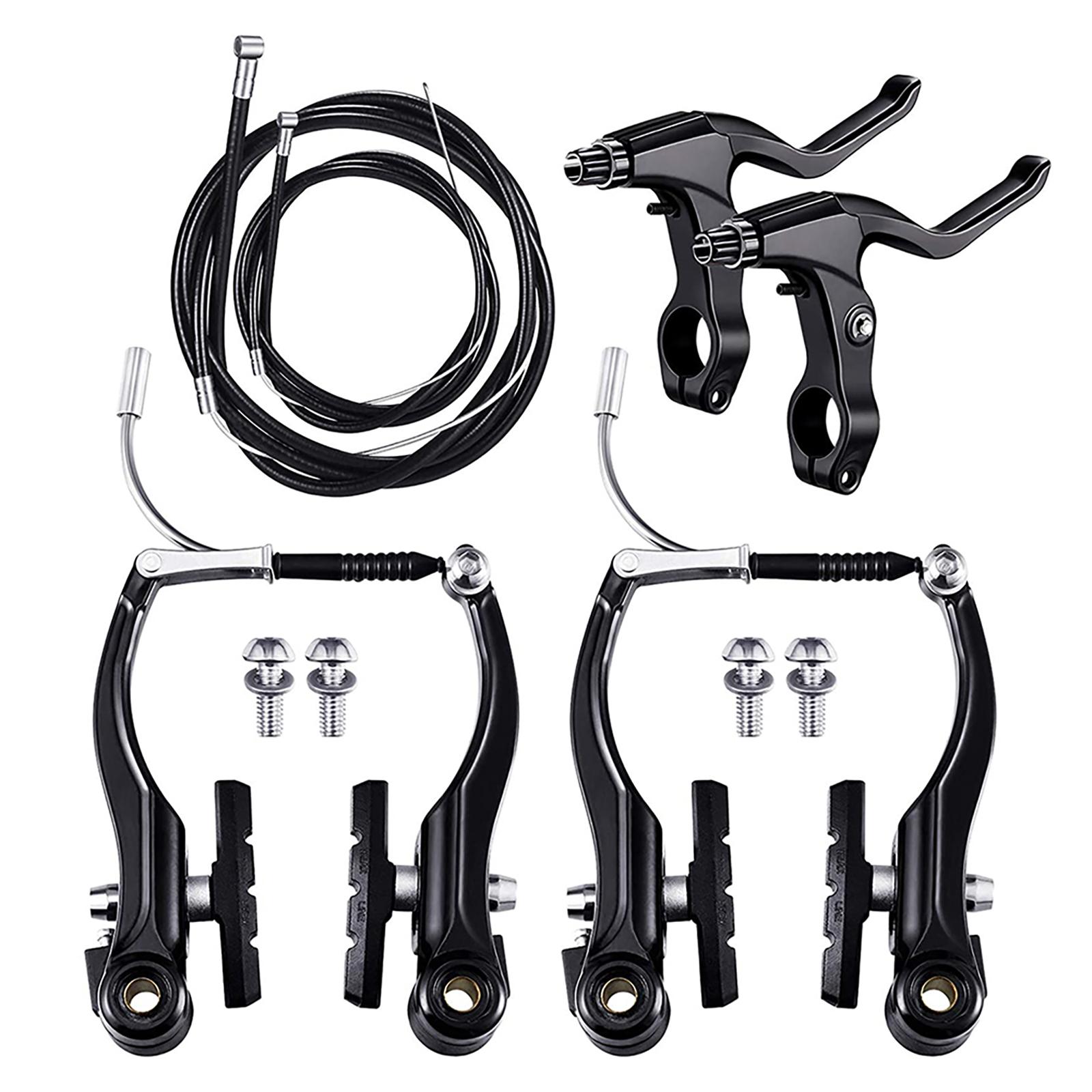 

Lightweight Bike V-Type Brake Set Includes Calipers Levers Cables Bicycle Accessories For Mountain Bikes Road Bikes чёрный