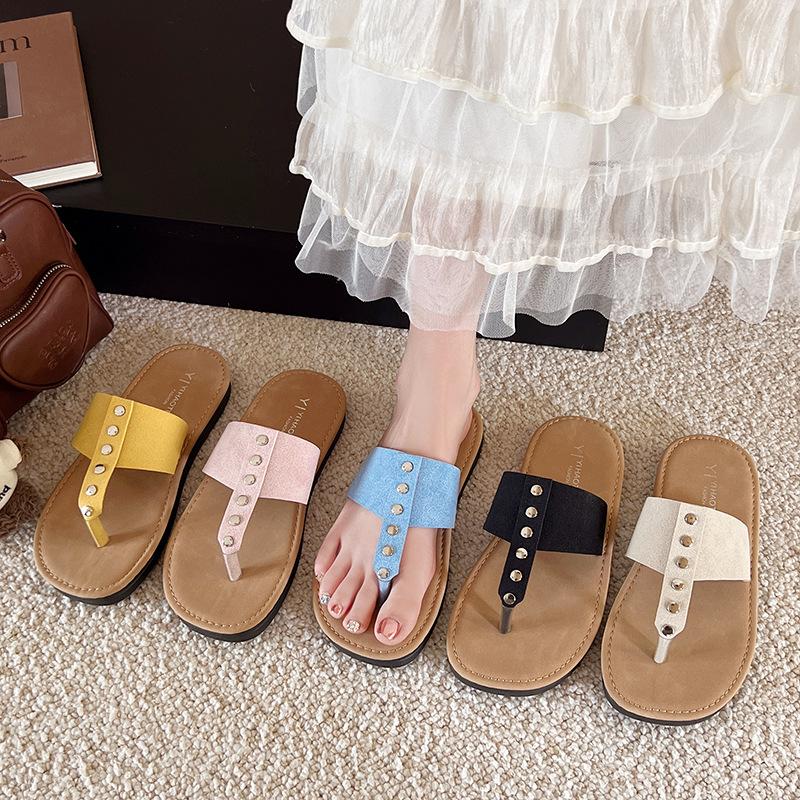 Flats Women's Slippers Clip Toe Summer Woman Sandals 2026 Fashion Beach Flip Flops Fashion Cozy Slides Women Sandalias De Mujer