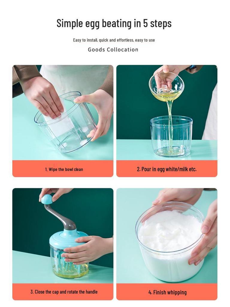 Ruční otočný šlehač: Kuchyňský šlehač vajec a smetany