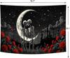 Skull Tapestry Gothic Black and White Romantic Constellation Skeleton Tapestry Abstract Psychedelic Wall Hanging Headboard for