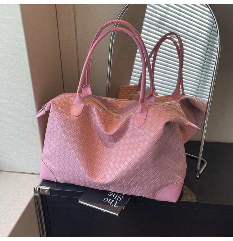 Fashion Woven Large-capacity Tote Bag Women's 2024 New Simple and Versatile Short-haul Shoulder Travel Bag Tide