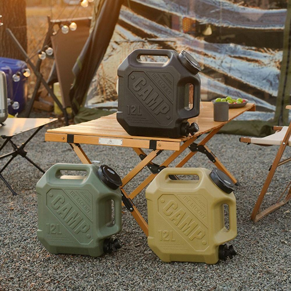 

12L Water Storage Container Double Grip Camping Water Tank Outdoor Drinking Bucket Water Equipment хакі