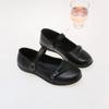 Girls Black School Uniform Shoes with Bow-knot Children Flats Mary Jane Shoes Kids Princess Performance Shoes Soft Sole