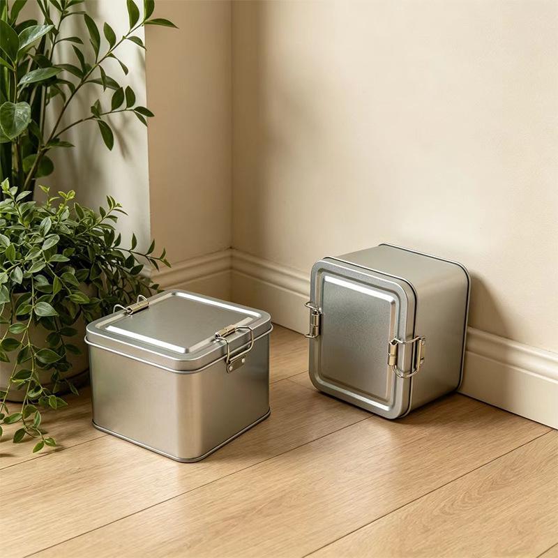 Square Portable Metal Tin Boxes Mini Sealed Storage For Candy Pills Coin Jewelry Home Organizer
