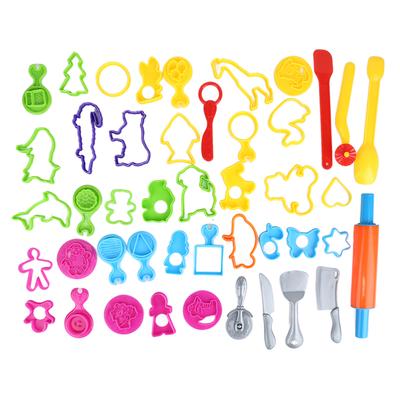 41PCS Dough Tools Set Rich Colors Various Shapes Plastic Dough Tools Kit for Kids Children