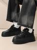 Men's Fashion Black Thick-Soled Platform Sneakers - Breathable Autumn Height-Increasing Casual Shoes In White