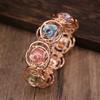 Enamel hollow rose elastic bracelet with high-end feel, ladies' Valentine's Day rose bracelet