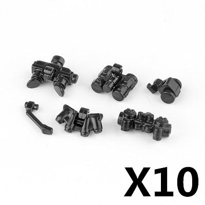 MOC Military Figures Accessories Building Blocks Helmet Night Vision Vest Knee Pads Tactical Belt Protective Mask Toys Kids J068