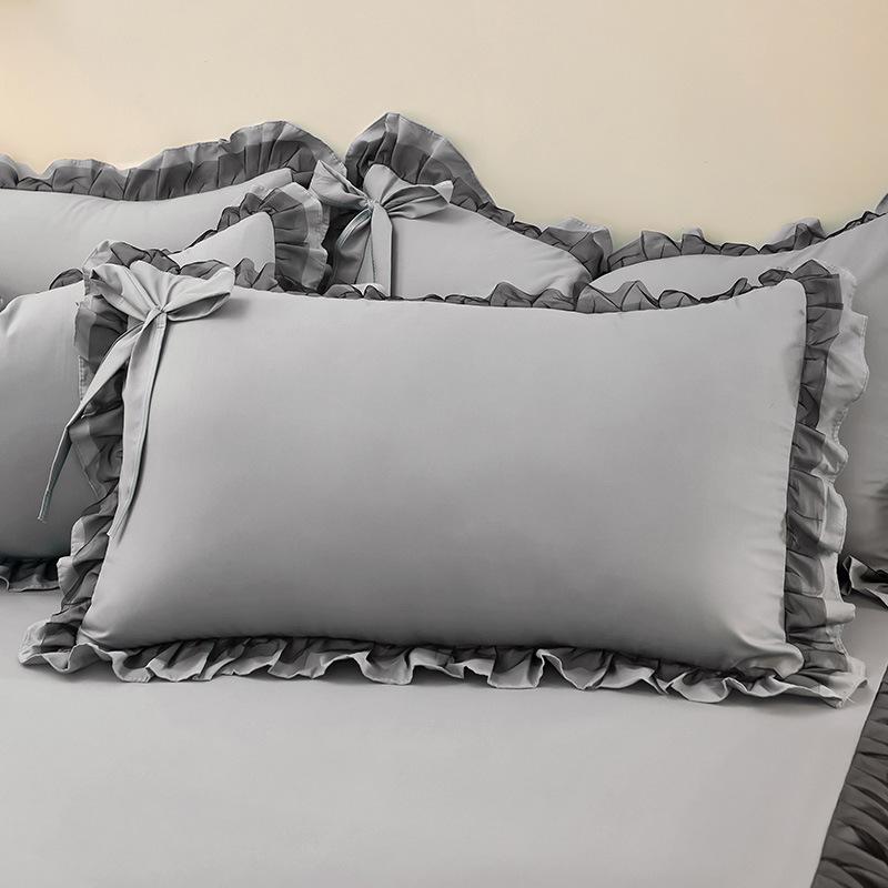 48*74cm Princess Style Pink Cake Layered Lace Pillowcase Splice Ruffle Edge Pillowcase European Style Hotel Home Bedding PillowsProtective Covers