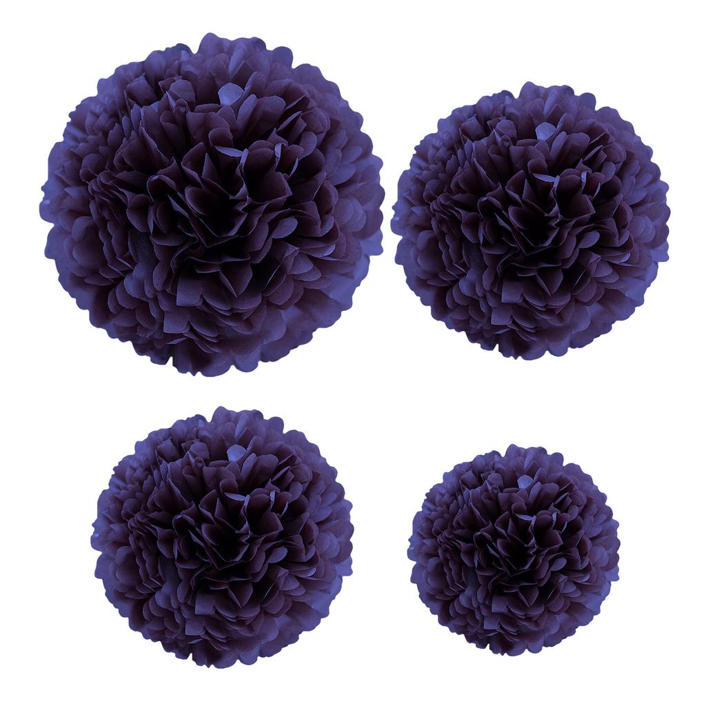 7.8inch Purple Pom Pom Paper For Birthday Party Flower Balls Paper Hanging