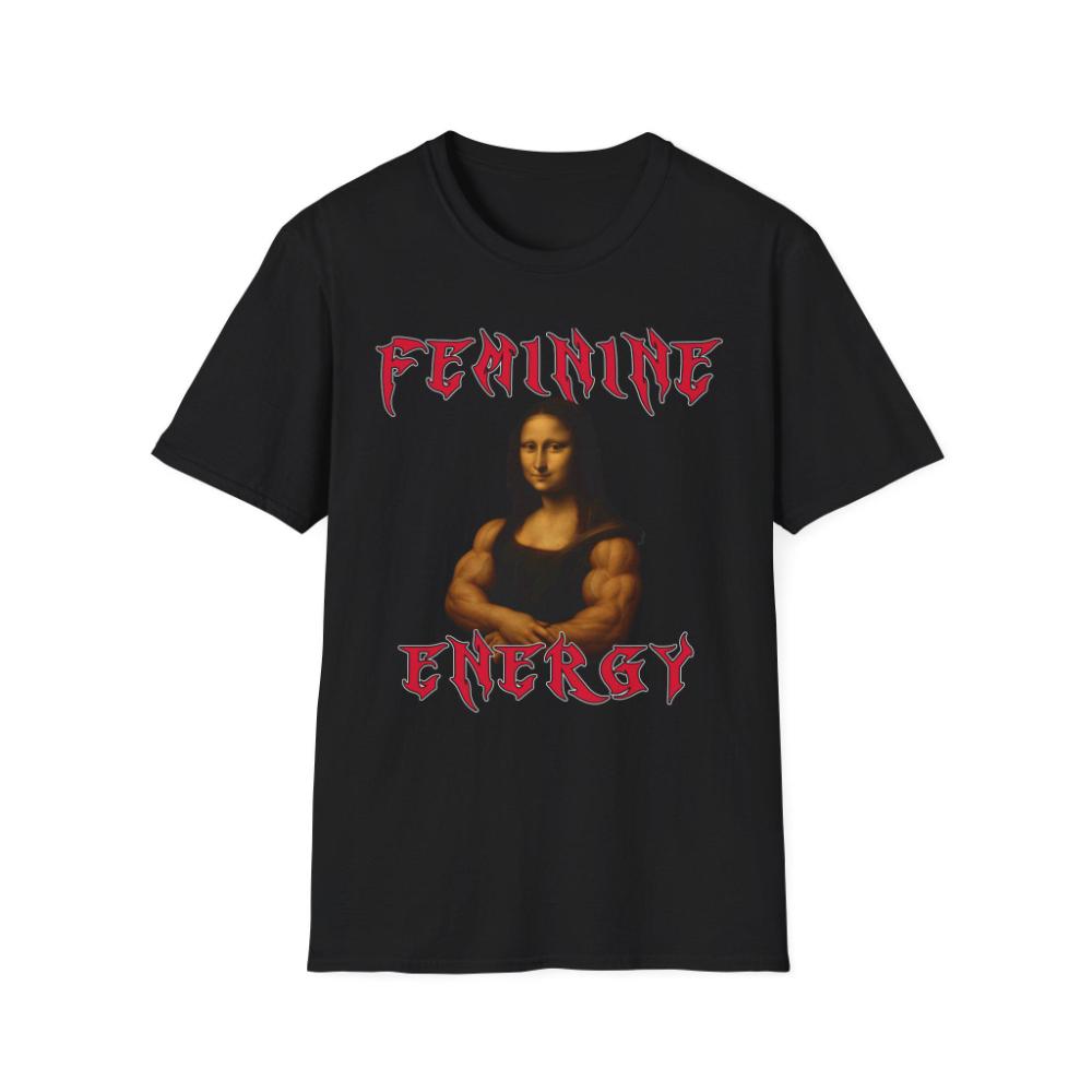 

Buff Mona Lisa TShirt Feminist Renaissance Art Gothic Font Clothing Graphic Short Sleeve Shirt Unisex Unisex Women AllSeason S