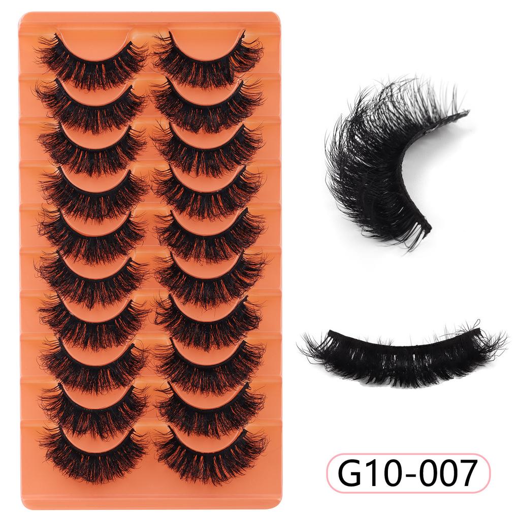 10 Pairs Of Thick Fried False Eyelashes Simulation Multi-Layer Natural Slender Curled Eyelashes