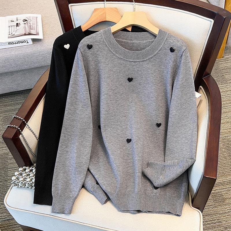 

Plus Size Women s Loose Round Neck Pullover Sweater, Bust 150/160 (Size 200/300 Jin) 5XL чёрный