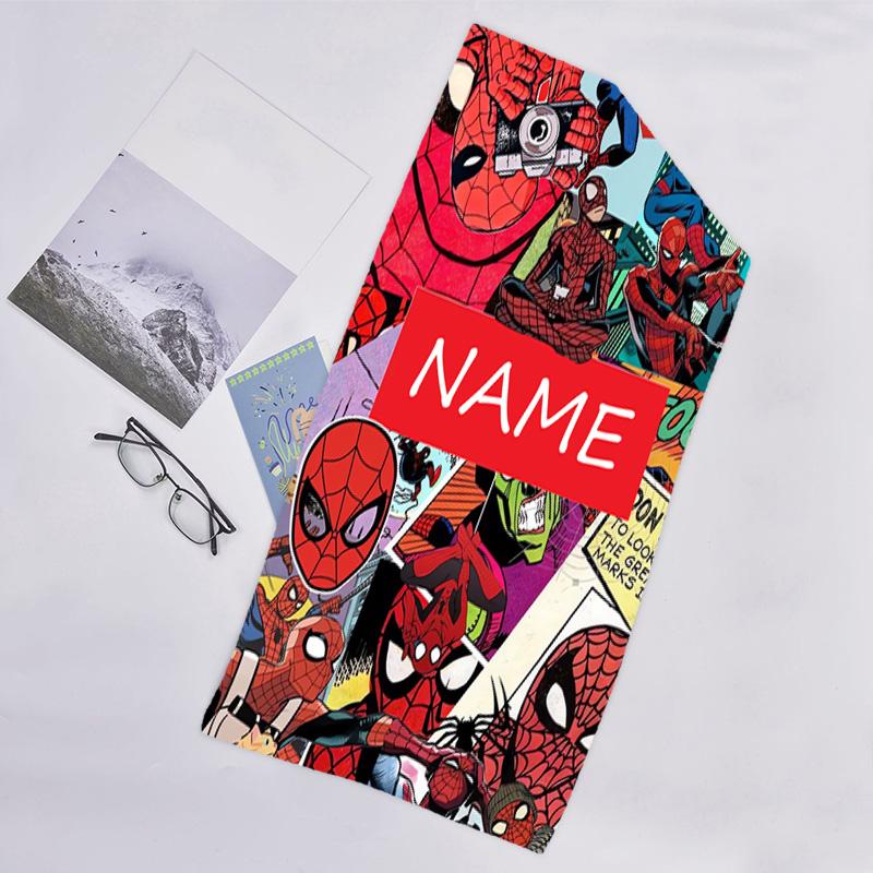 1pc Spider Man3 Beach Towel with Custom Name, Beach/Swimming/Bath/Picnic/Camping Towel, Suitable for Seaside Beaches