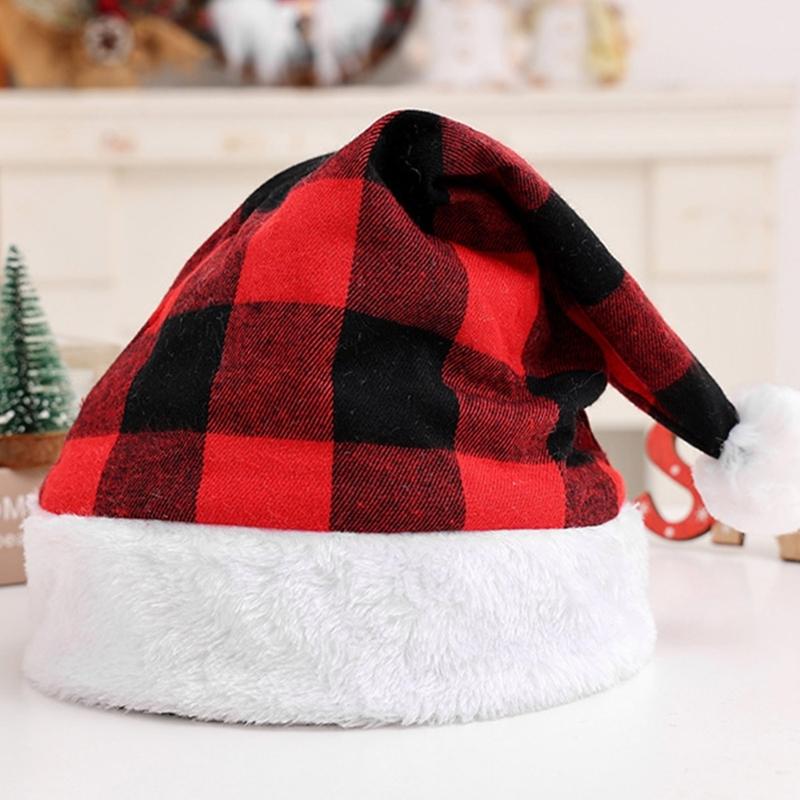 Party Hat MerryChristmas Plush Hat for Festival Family Gathering PartyFavor Props Hat Holiday Cap Decorative Santa Hat