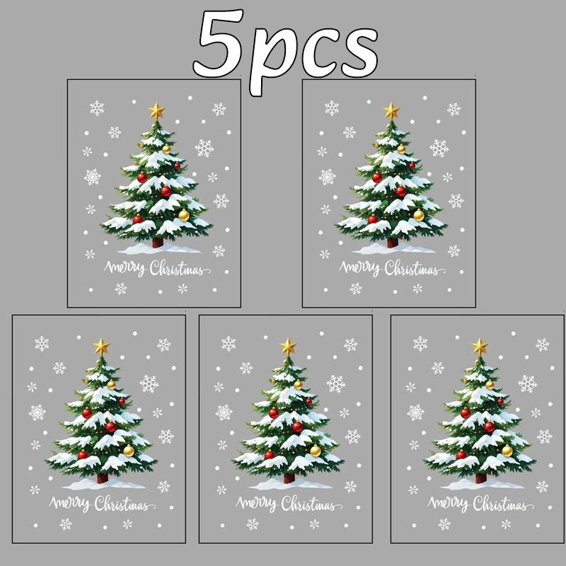 1-10pc Christmas Window Sticker Xmas Tree Snowman Snowflake Glass Decoration Electrostatic Sticker Party Festival Supplies Decor