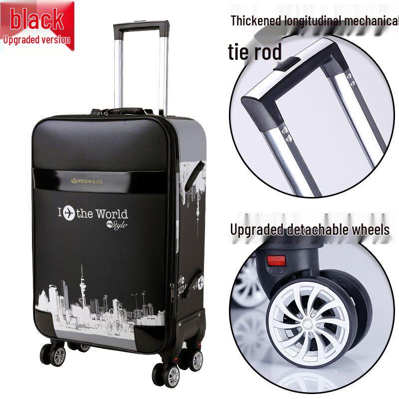 KUAICHI Men s Cityscape Design Trolley Luggage