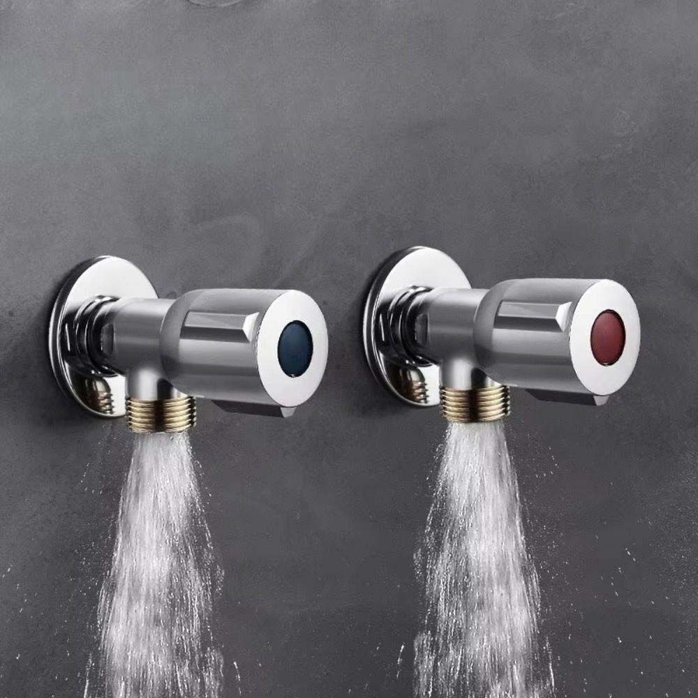 One Inlet Two Outlets Copper Angle Valve Copper Dual Outlet Hot Cold Inlet Valve Quick Open Quick Open Faucet Valve Basin Sink Blue