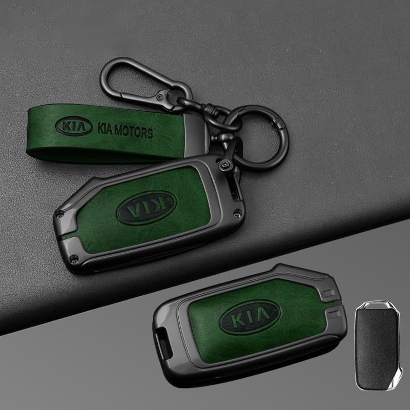 BTSOM1 Zinc Alloy Car Key Case Cover Leather Shell Holder For KIA Sportage R GT Stinger Sorento Ceed Cerato Forte Niro Soul Telluride