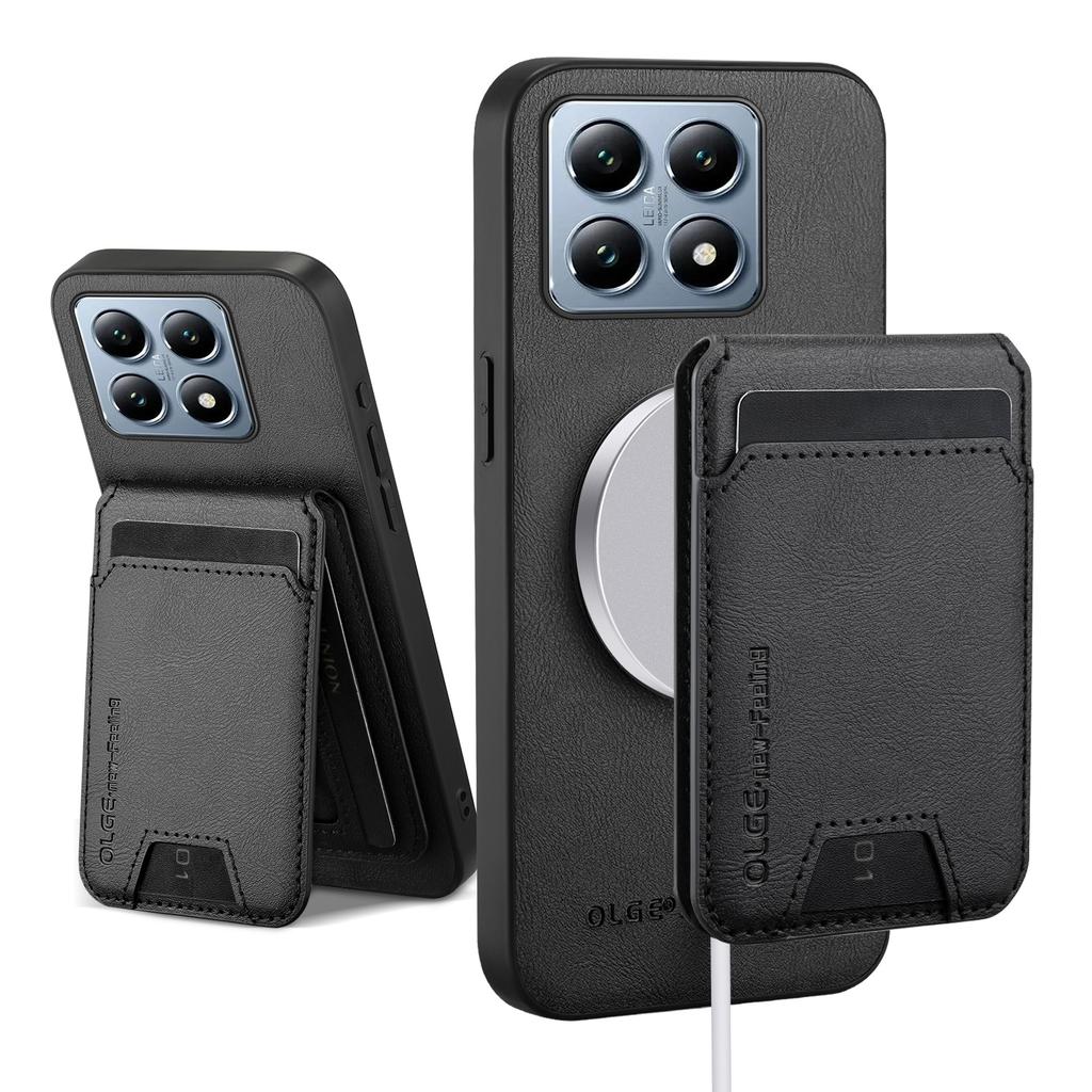 Wallet Card Holder Case for Xiaomi Mi 14T 13T 12T 11T Pro Magnetic Cover Leather for Mag-safe Stand Shell Soft Back Phone Fundas