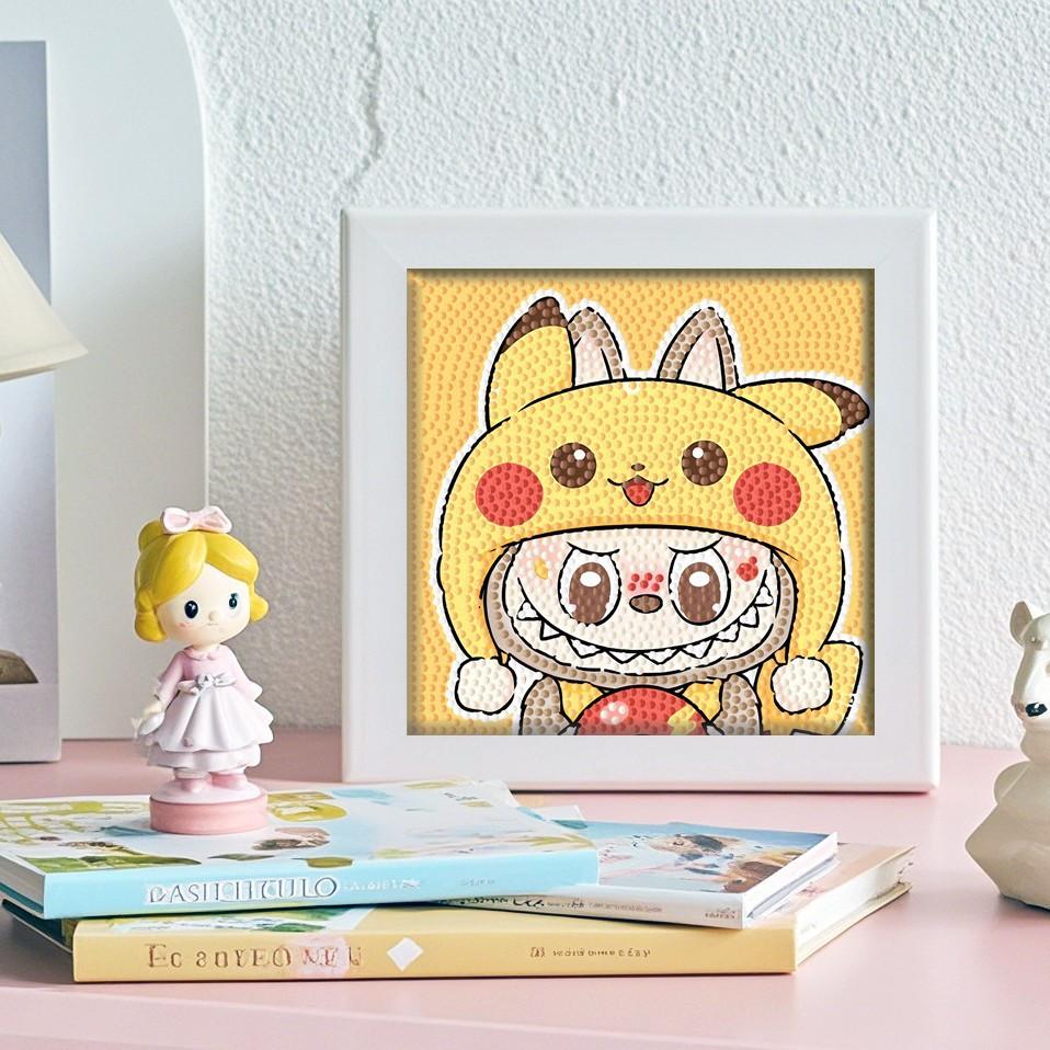 

Милая мультяшная алмазная живопись Детская ручная работа DIY Декорация Алмазная наклейка Подарок для девочки 17 x 17 см С фоторамкой