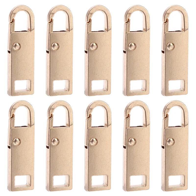1/10pcs Durable Tool Free Zipper Repair Instant Replacement Metal Pull Slider Universal Detachable for Luggage Bags Clothing