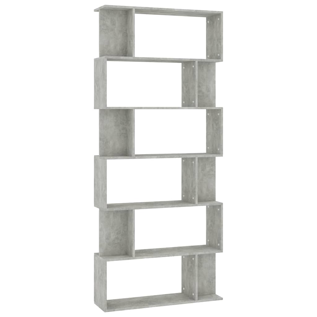 vidaXL Bücherregal/Raumteiler Betongrau 80x24x192 cm Holzwerkstoff