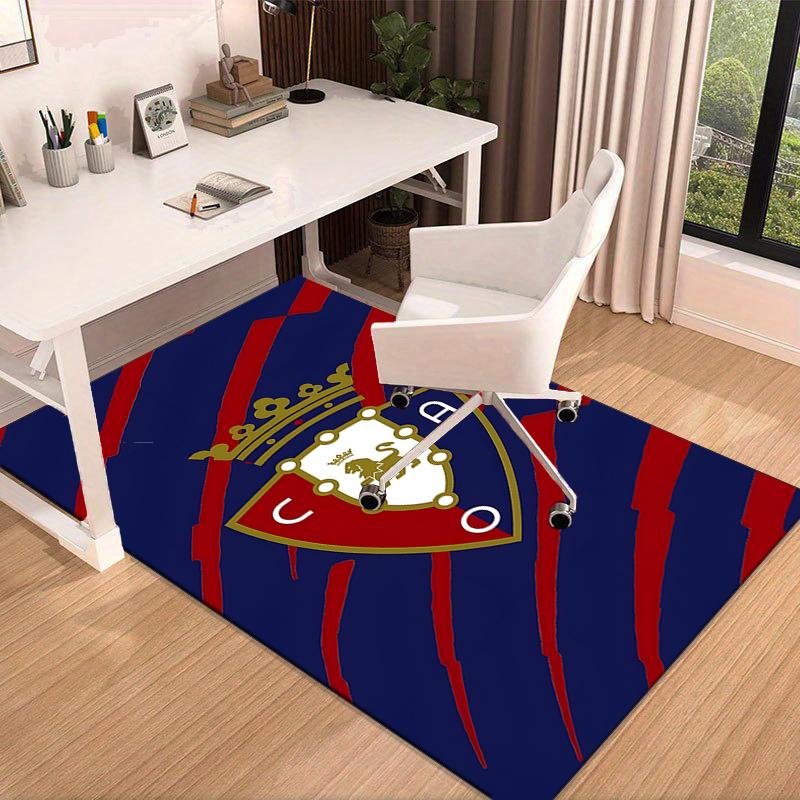 1PC Red Blue Shield Atletico Rug Game Carpet, Floor Mat for Bedroom Living Room Entryway Rug, Home Decor Idea Gift for Christmas birthday
