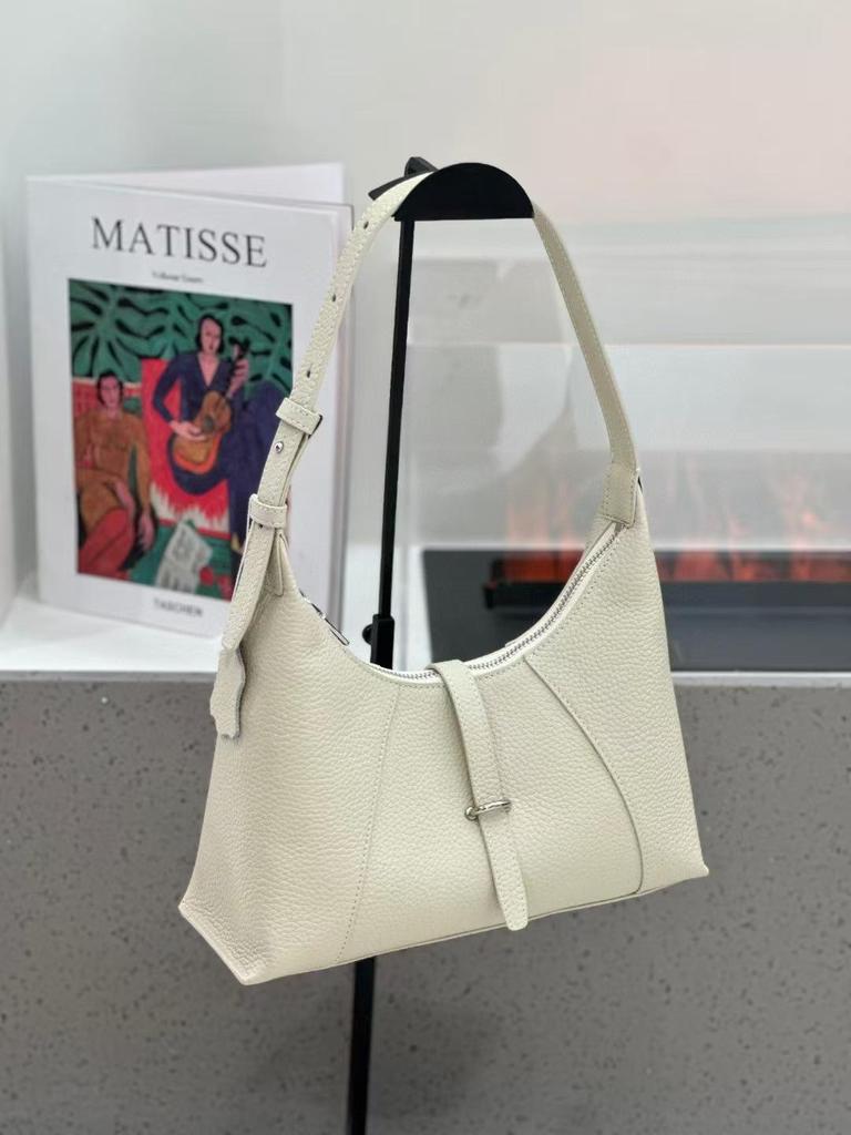2025 Korean Style Genuine Leather Underarm Bag - Women's Versatile Fashionable Crescent Baguette Handbag